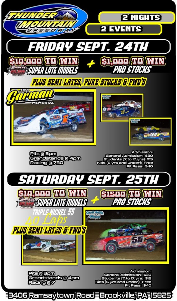 THUNDERFEST TWIN 10,000 TO WIN EVENTS AT THUNDER MOUNTAIN UP NEXT