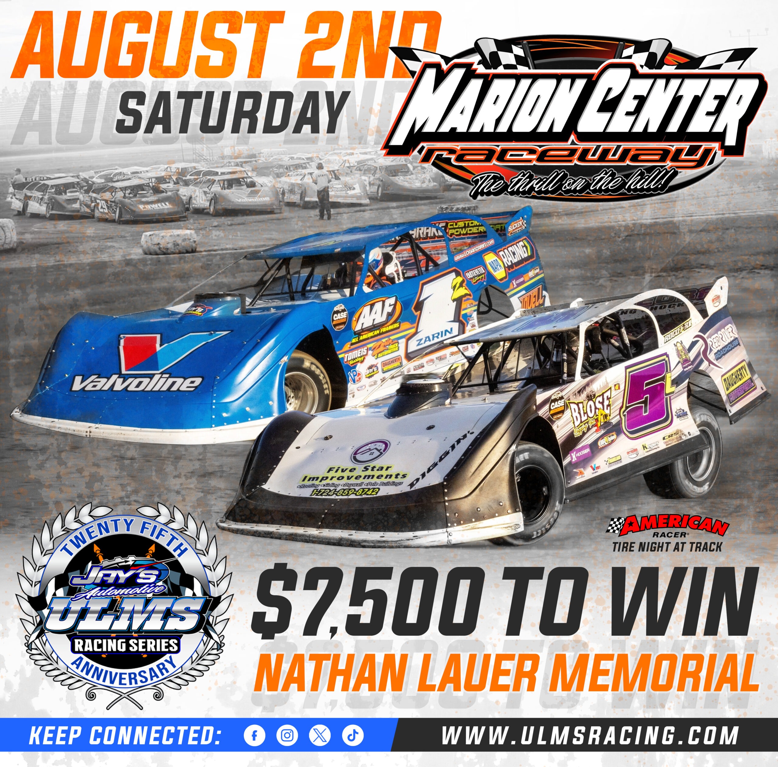 American Racer Tire Presents United Late Model Series "Nathan Lauer Memorial"!!!